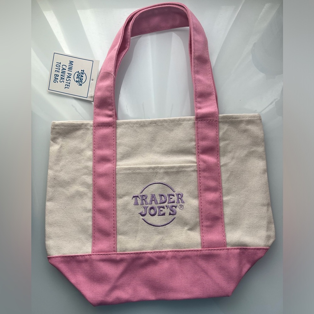 TRADER JOE’S MINI PINK CANVAS TOTE